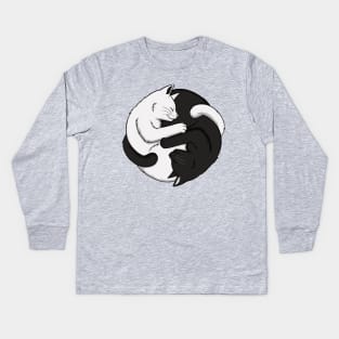 Yin Yang Cats Kids Long Sleeve T-Shirt